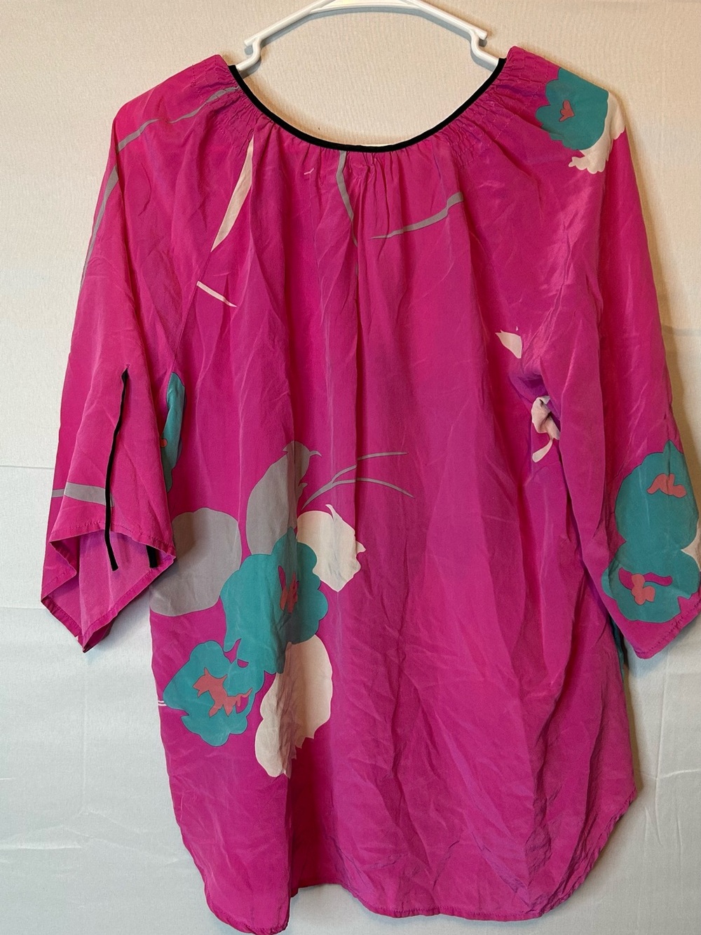 Yumi Kim Women’s Size Large Silk Blouse Pink Floral Luxury 61 - Picture 6 of 6